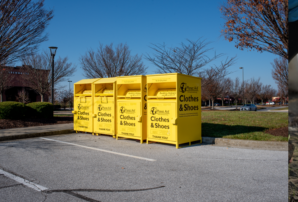 Find Your Nearest Aid Yellow Bin to Donate Clothing